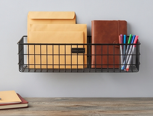 Fine Quality <b>Rectangular</b> Metal Wire <b>Storage</b> <b>Basket</b> With Hanging Hooks Modern Style For Multi-Purpose Neatening And Organization - Product Image 6