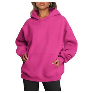 Sweat-shirt à capuche zippé pour femme 2025, en molleton épais, OEM ODM, personnalisable avec broderie sur le devant, badge imprimé, style streetwear décontracté pour l'hiver - Product Image 6