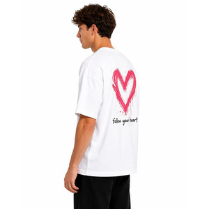 เสื้อยืดโอเวอร์ไซส์ คอโอ แขนสั้น ทรงหลวม พรีเมียม ผลิตจากผ้าฝ้าย 100% เป็นมิตรต่อสิ่งแวดล้อม ใส่ได้ทั้งชายและหญิง สไตล์ลำลอง รับผลิตแบบ OEM ODM - Product Image 4
