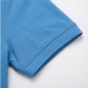 Polo à manches courtes bleu pour homme, en coton piqué, avec logo brodé, décontracté, respirant, coupe classique, design tricoté uni - Product Image 6