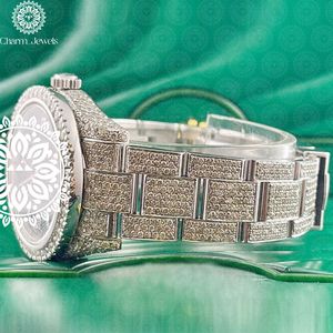 Charm_Jewels Women's Luxury Stainless Steel <b>Watch</b> Round Analog Quartz Dial Sapphire Crystal <b>Diamond</b> Accents Folding Clasp - Product Image 4