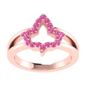 Rose Gold Pink Crystal Leaf <b>Ring</b> Women Elegant Fashion Jewelry Sterling Silver <b>Ring</b> Stylish Statement Accessory Gift Daily Wear - Product Image 1