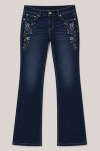 Jeans Bordados para Mujer, Cintura Alta, Corte Recto, Pantalones de Mezclilla, Moda Casual, Ropa Urbana, OEM ODM - Product Image 3