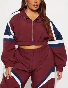 Survêtement imperméable pour femme en nylon respirant avec doublure en maille personnalisée, taille plus, tissu à mémoire de forme, fermeture éclair - Product Image 4