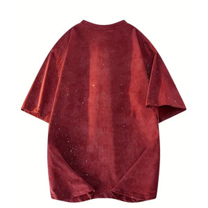 T-shirt pour homme respirant 100% coton, col montant, logo personnalisé, effet délavé soleil, impression sérigraphique à l'acide, motif uni, t-shirts numériques pour homme - Product Image 2