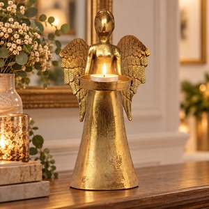 Candelabro de Aluminio con Diseño de Ángulo Dorado, Soporte de Metal para Velas, Decoración Moderna para Mesa de Hogar u Hotel, Centro de Mesa de Alta Gama - Product Image 1