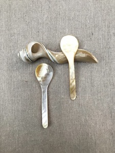 Cuillère à servir en nacre naturelle ILAHI, faite à la main, style bohème, blanche, non toxique, en plastique PE, pour fêtes, Uttar Pradesh - Product Image 5