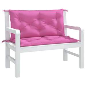 Ensemble de 2 coussins de banc de jardin en polyester rose, 39,4 x 19,7 pouces - Product Image 3