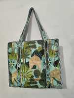Sac fourre-tout matelassé léger de luxe, élégant et spacieux, de couleur unie, style bohème, avec fermeture éclair, fabriqué en Inde, en tissu de coton et toile