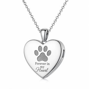 Cremation Urns Jewelry Stainless Steel Paw Cylinder Pendant, Elegant Keepsake Necklace for Pet Loss <b>Memorial</b> <b>Gifts</b> - Product Image 2