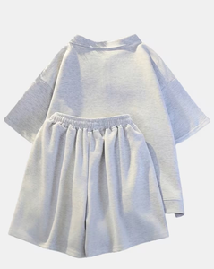 Summer Polo Collar Knee Button Pajama Set Breathable Regular Fit Casual Sporty Short Sleeve Shorts Two-Piece Women Solid Color - Product Image 2