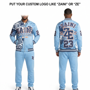 ชุดวอร์มลำลองสำหรับฤดูหนาว ZAINI รุ่น Unisex ผ้าฟลีซโพลีเอสเตอร์/คอตตอน 320 กรัม ระบายอากาศได้ดี แห้งเร็ว สีชมพู แขนเสื้อตัดสี คอตั้ง - Product Image 1