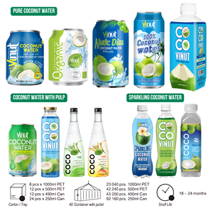 เครื่องดื่มน้ำมะพร้าวคั้นสดแท้ไขมันต่ำ บรรจุกระป๋อง 500 มล. ขายส่ง ผู้ส่งออกเวียดนาม - Product Image 6