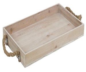 Ensemble de 7 plateaux de service rectangulaires rustiques en métal avec poignées en bois élégantes et durables pour le divertissement du petit-déjeuner et du café - Product Image 1