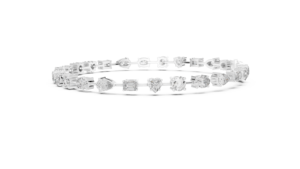 Bracelet en or blanc 10 carats avec diamants multiformes 3,99 ct, diamants ronds, en forme de cœur, d'émeraude, d'ovale et de poire, bijoux fins en diamants véritables, vente en gros - Product Image 3