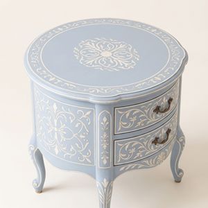 Stylish Modern Two-Drawer <b>Bedside</b> Table with Bone Inlay <b>Wood</b> Multi-Purpose Living Room Furniture for Home & living room use - Product Image 3