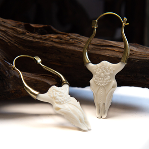 Natural Bone <b>Earrings</b> Boho Chic Handmade Jewelry - Product Image 5