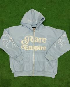 Survêtement à capuche décontracté d'hiver de haute qualité, uni, vintage, léger, écologique, respirant, 100% coton French Terry - Product Image 4