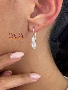 Luxury Pear Cut Lab Grown <b>Diamond</b> Drop Hoop <b>Earrings</b> for Women Elegant White Gold <b>Diamond</b> <b>Dangle</b> <b>Earrings</b> for Everyday Wear - Product Image 5