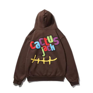 เสื้อฮู้ด Cactus Jack ทรงปกติ สีดำ สำหรับผู้ชาย มีโลโก้ด้านหน้า เหมาะสำหรับฤดูหนาว ผลิตจากผ้าฝ้ายฟลีซ 100% ระบายอากาศได้ดี เป็นมิตรต่อสิ่งแวดล้อม - Product Image 5