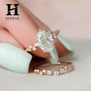 Anillo de Compromiso con Diamante de Corte Oval Personalizado, Oro Rosa de 14K, Banda de Burbujas Escalonada, Solitario Ovalado, Joyería Fina para Boda - Product Image 2