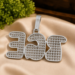 Baguette Cut Moissanite Customs <b>Pendant</b> 925 Sterling Silver Micro Insert Hip Hop Charm Gift for Him - Product Image 6
