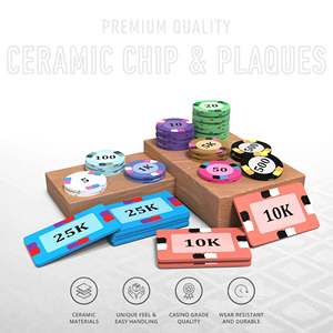 Juego de Fichas de Póker Evy de 300/500 Piezas con 10/20 Placas, Fichas de Cerámica de 40/45/50 mm, 10/14/17 g, Incluye Bandeja - Product Image 3