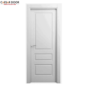 Porte en MDF minimaliste avec apprêt blanc, panneau texturé bois, surface finie PVC, polymère bois massif, entrée intérieure, étanche, anti-fissuration - Product Image 5