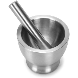 Modern Stainless Steel Mortar And Pestle Set Spice <b>Herb</b> <b>Grinder</b> & Pill Crusher Kitchen Tool Ergonomic Design Garlic Masher - Product Image 1