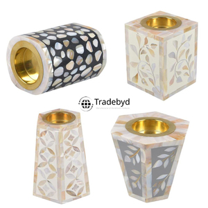 Candelabro con Incrustaciones de Madreperla de Diseño, Decoración para el Hogar Hecha a Mano de Primera Calidad con Impresión Personalizable por Tradebyd - Product Image 2