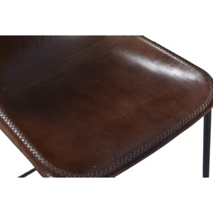 Chaise de bar au design industriel en cuir marron, cadre en métal noir, tabouret de comptoir pliable pour bar à domicile, usage commercial, accoudoirs amovibles - Product Image 6