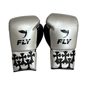 Nouveaux gants de boxe professionnels en cuir de vachette avec design croisé X Line, sangle de poignet réglable, légers, pour le kickboxing - Product Image 2