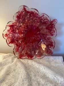 Frutero de resina roja hecho a mano con tinta alcohólica, tazón decorativo hecho a mano. - Product Image 2