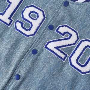 Zeta Phi Beta 1920 <b>Denim</b> Bomber Jacket Women Blue Varsity Jacket Button Up Streetwear Fashion Stylish Trendy Casual Outfit <b>Coat</b> - Product Image 3