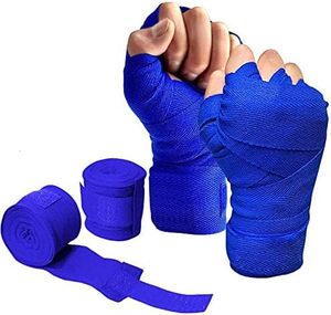 Bandages de boxe MMA bleus, bandages intérieurs, bandages de boxe courts pour hommes, femmes et enfants, sangles de soutien pour les poignets, bandages de kickboxing pour la salle de sport - Product Image 1