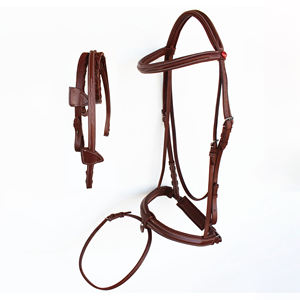 Cabezada de nailon duradera estilo western con diseño floral tallado, ajustable, para caballo, exportación desde Pakistán - Product Image 1