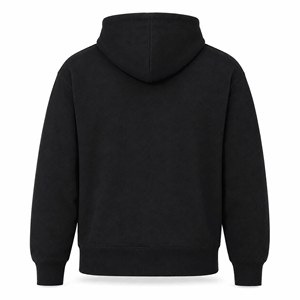 Sweat à capuche noir pour homme, coupe classique, avec cordon de serrage, 100% coton molletonné, poche, logo personnalisé, service OEM, vêtements d'hiver - Product Image 2