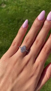 Vintage Style 1.01CT Marquise Cut Lab Grown Diamond Classic Halo <b>Ring</b> 14K Yellow Gold Engagement Wedding Gift For Bridesmaid - Product Image 4