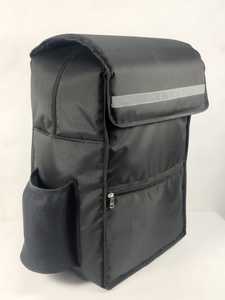ORKID Large Black Polyester Moto Biker <b>Backpack</b> Front Zipper Pocket Side Mesh Bottle Pocket Reflective Strip Flap Closure 30L - Product Image 2
