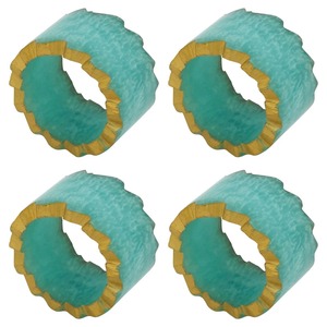 Modern Resin Napkin Ring Turquoise with Gold Edge 4.5cm Width <b>Table</b> Decoration - Product Image 5