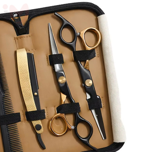 Barber Hair Cutting Scissors Kit with <b>Razor</b> | Salon Grooming Professional Tool <b>Set</b> Strong Hold A+ Grade Stainless Steel - Product Image 2