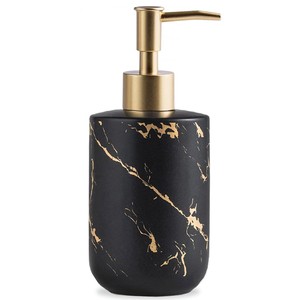 Dispensador de Jabón Cuadrado de Lujo en Madera de Ébano |   Decoración para el Hogar Hecha a Mano con Acabado de Mármol Negro Dorado Premium, Venta al Por Mayor - Product Image 1