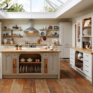 Ensemble complet d'armoires de cuisine modernes JY Vietnam en mélamine, structure en bois dur, sans cadre, style shaker, haut de gamme - Product Image 1