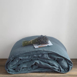 Luxury Designer French Linen Bedding Set Plain 5 Pcs 1 Duvet Cover 1 <b>Flat</b> 1 Fitted Sheet 2 <b>Pillow</b> Cases Hotel Use 100TC - Product Image 6