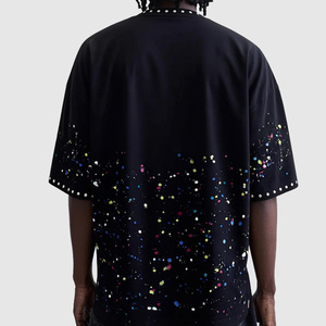 ผู้ผลิตเสื้อยืดคอกลมแขนสั้นผ้าฝ้าย 100% ทรงโอเวอร์ไซส์ ดีไซน์เนอร์สำหรับผู้ชาย สวมใส่สบาย สไตล์วินเทจ สำหรับฤดูร้อน - Product Image 2