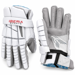 Gants de lacrosse professionnels personnalisés Iberia, en plastique dur, cuir synthétique, protection rembourrée pour les joueurs adultes - Entraînement - Product Image 2