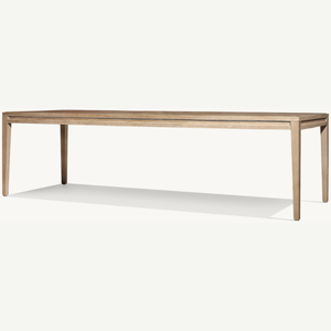 Mesa rectangular de madera de teca con un estilo moderno y sencillo, adecuada para uso en exteriores, de buena calidad y duradera. - Product Image 2