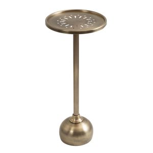 Table ronde décorative en métal pour coin salon, au design compact et au style raffiné pour la décoration intérieure. - Product Image 3