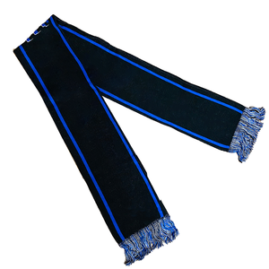Écharpe et bonnet en acrylique unisexe haut de gamme, style sororité, longs, tricotés pour l'hiver, bleu roi, avec logo personnalisé - Product Image 1