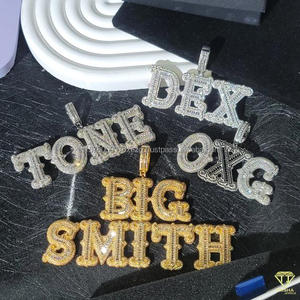 Luxury Moissanite Diamond " DEX " Letter Pendant With Rope Chain Full Iced Out Hip Hop Necklace Jewelry - Product Image 3